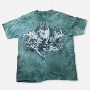 The Mountain Wolf Wilderness Tie Dye T Shirt Mens L Nature Wildlife Tee Flaw